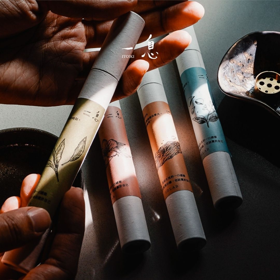 Hitoiki 一息線香 禮盒組｜抹葉 Midoriha × 富士山線香盤 15入/30入