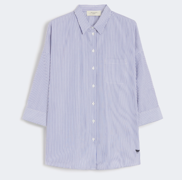 1LN0902-149 MAX MARA Weekend Flared poplin shirt - Navy #5116075106005 - GIRALDA (C-BR-E)