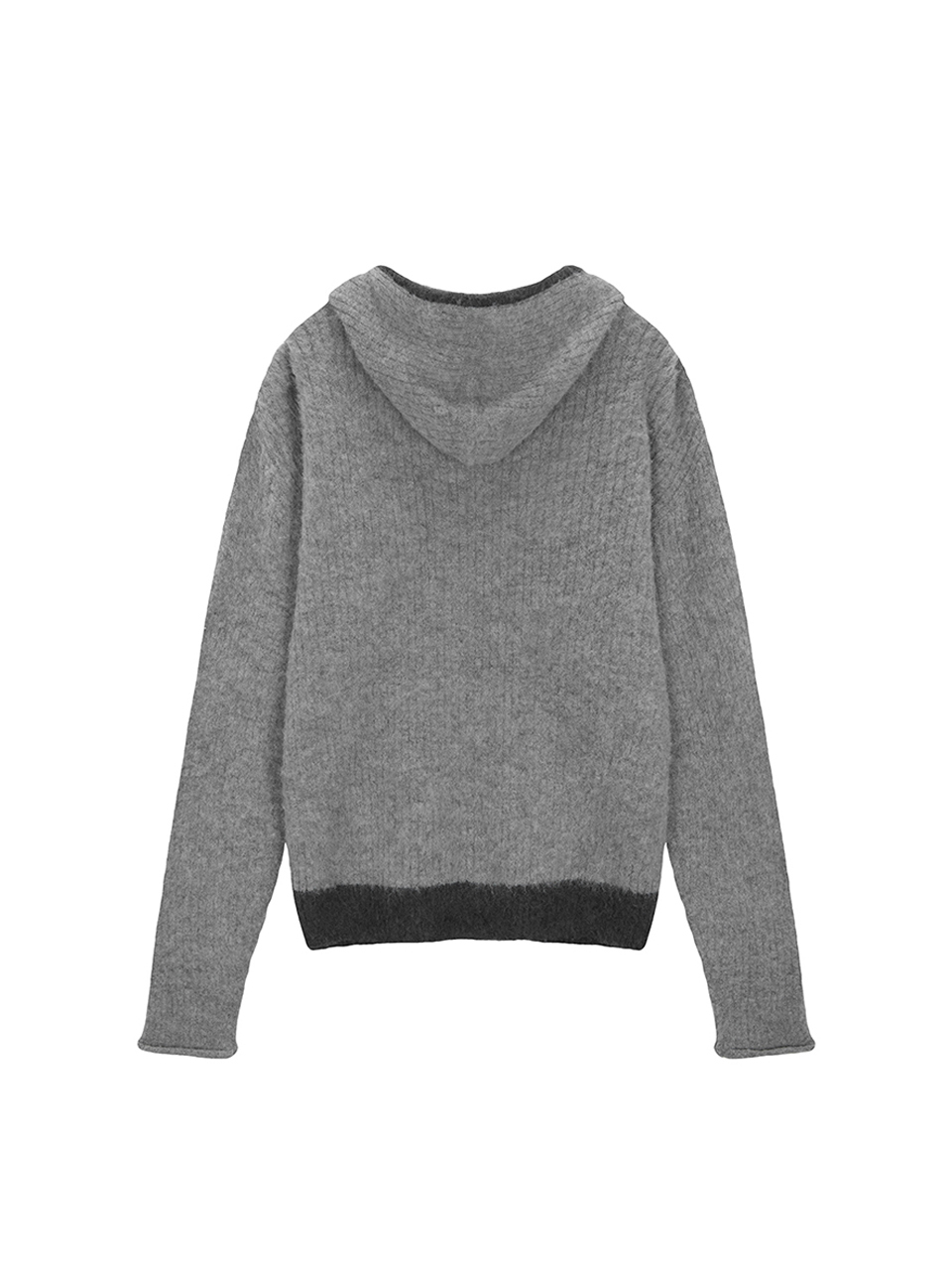 刷毛針織連帽拉鍊外套男款 灰色