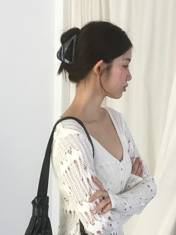 大理石三角髮夾