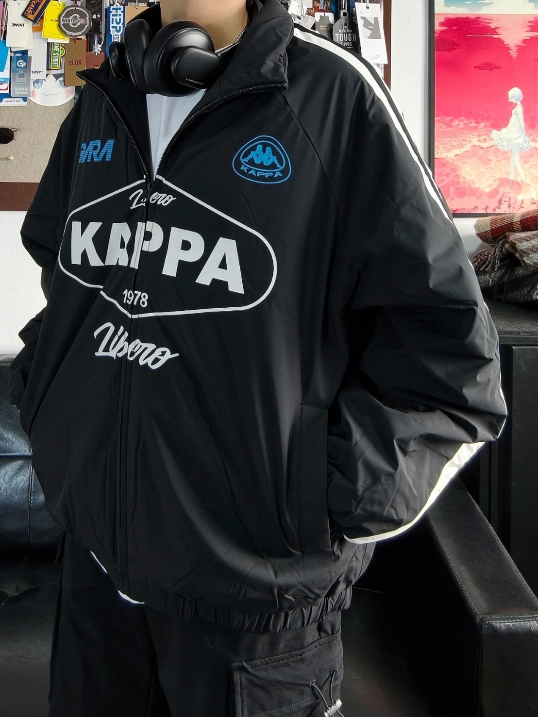 KAPPA 1916系列 條紋 立領 賽車風 外套