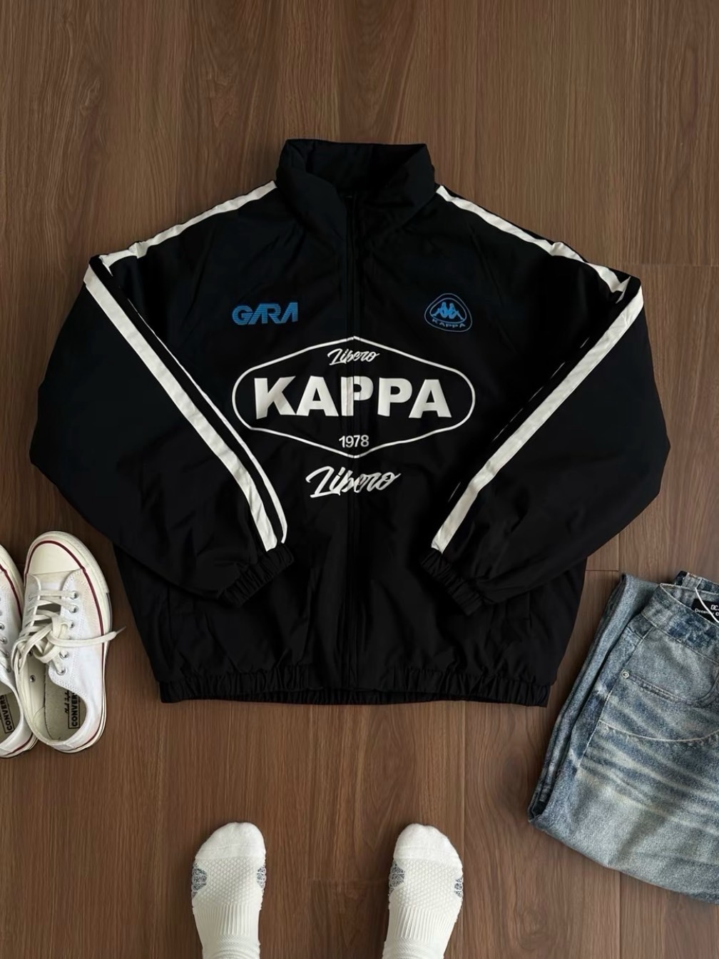 KAPPA 1916系列 條紋 立領 賽車風 外套
