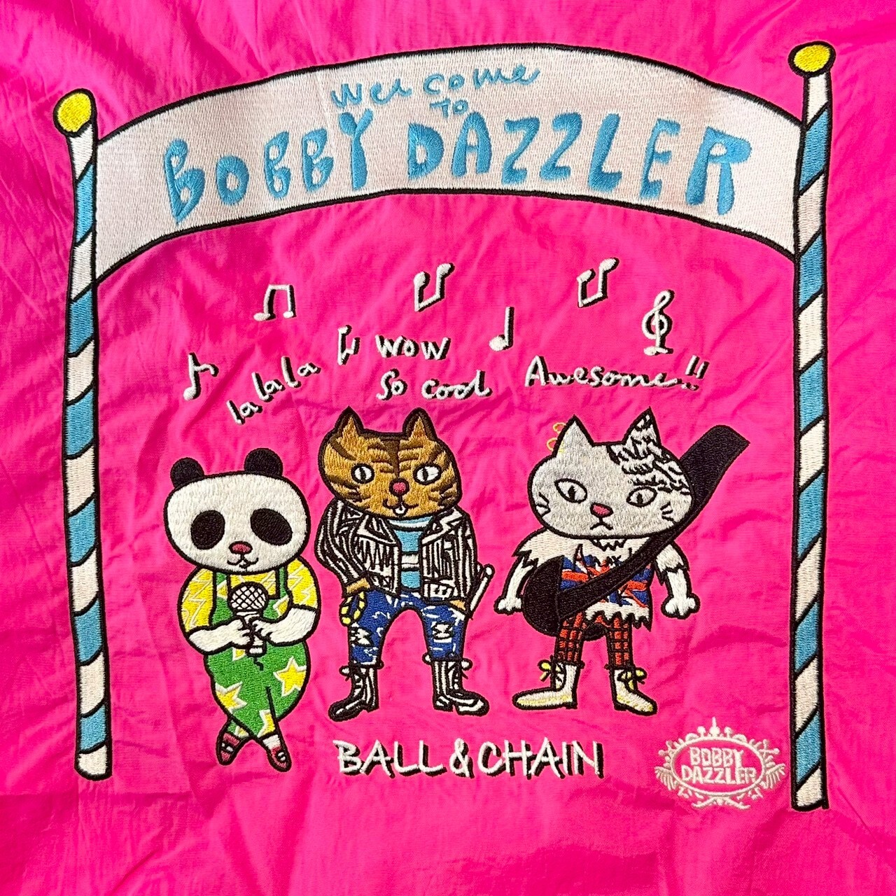 Ball＆Chain 刺繡環保購物袋 L號 - 桃紅 (32210109)