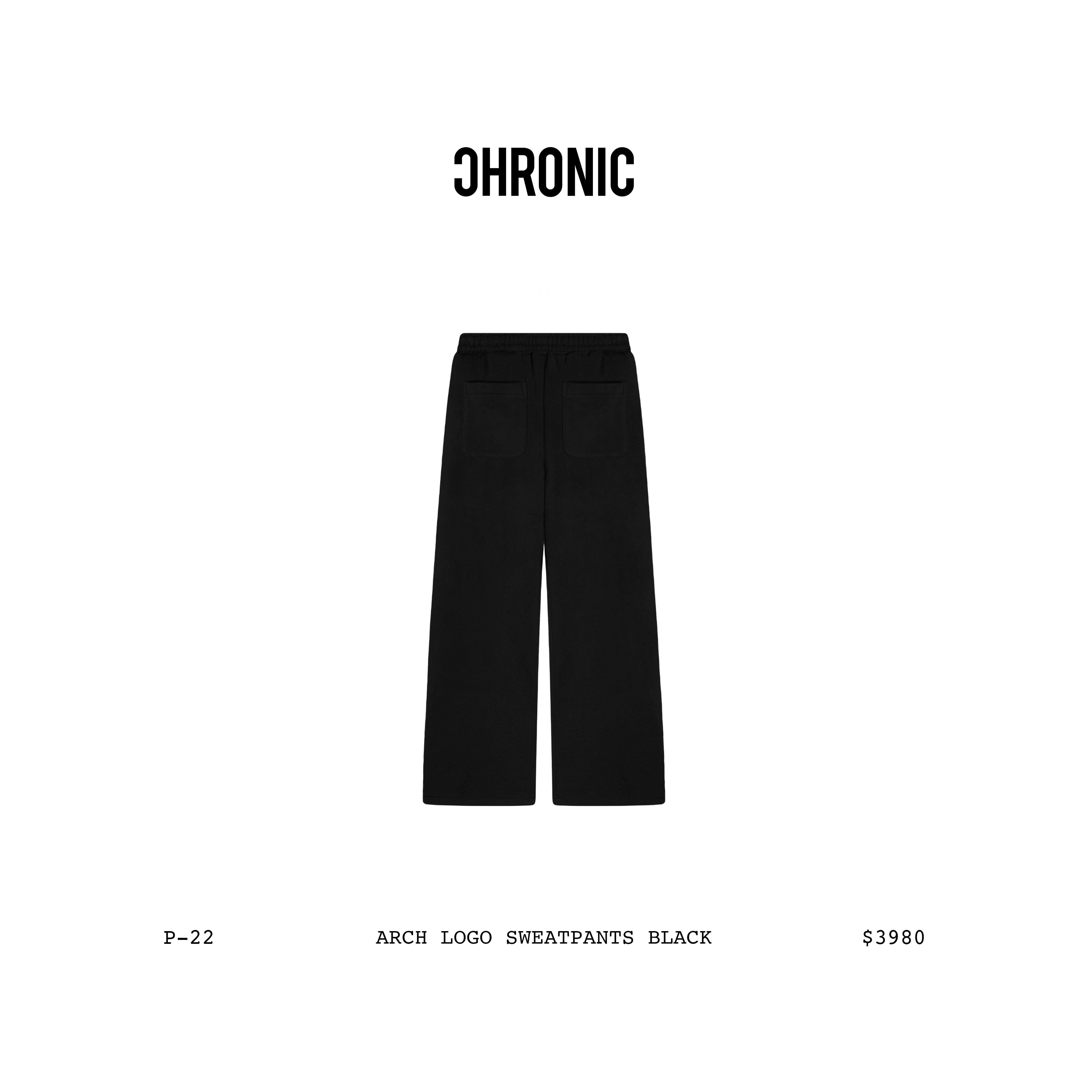ARCH LOGO SWEATPANTS BLACK / P-22