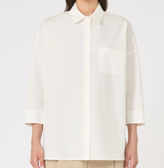 1LN0902-156 MAX MARA Weekend Flared poplin shirt - White #5116075106001 - GIRALDA (C-BR-E)