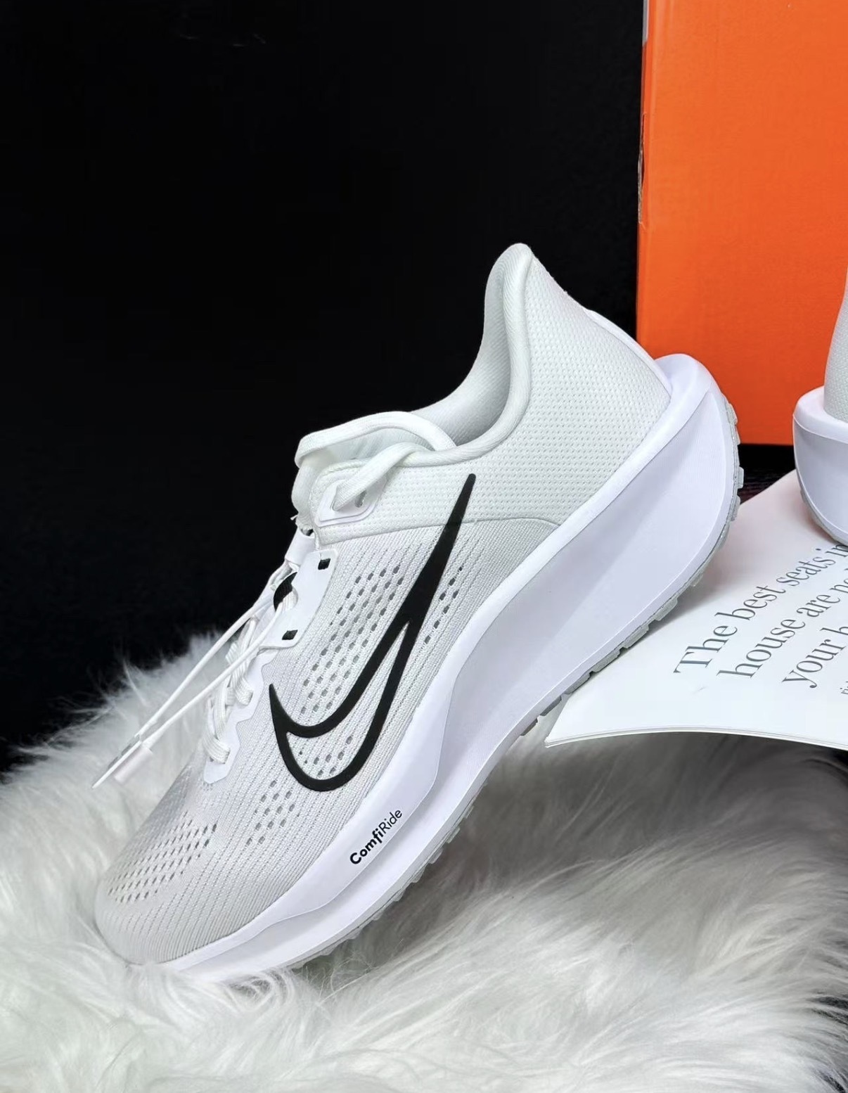 女鞋 NIKE W QUEST 6 白黑 緩震 網布 透氣 支撐 慢跑 運動鞋【FD6034-100】