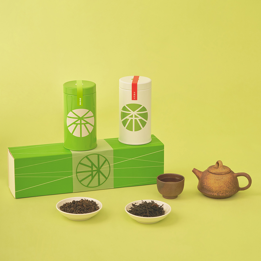 特級禮盒(有機紅玉/柚香金萱)原片茶葉 兩罐裝