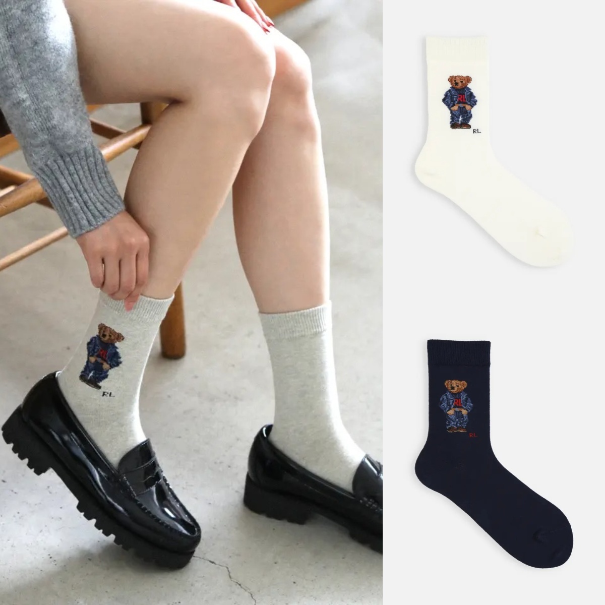 預購┃日本製 女款 POLO RALPH LAUREN 熊熊 長襪