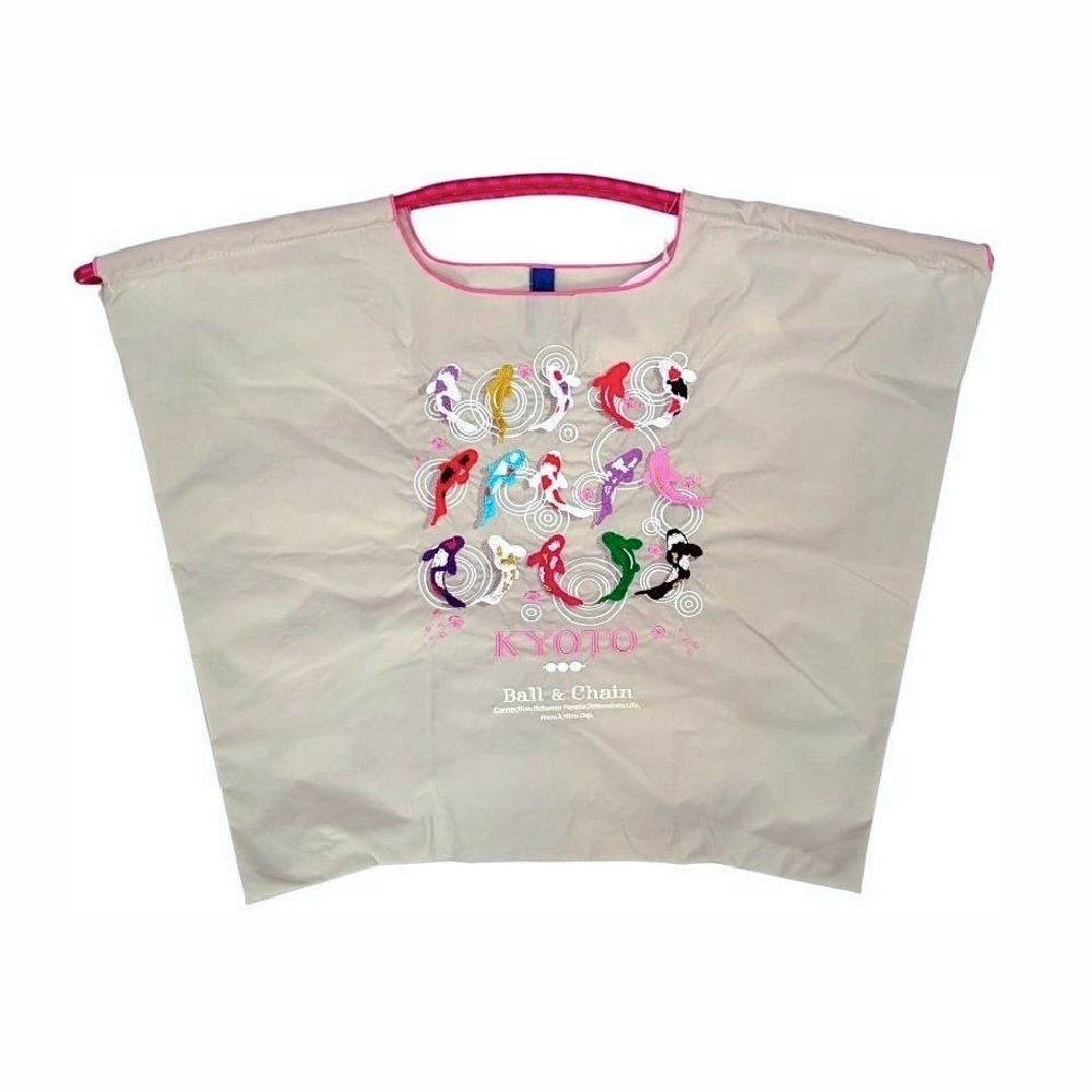 Ball＆Chain 刺繡環保購物袋 L號 - 淺灰 (30112027)