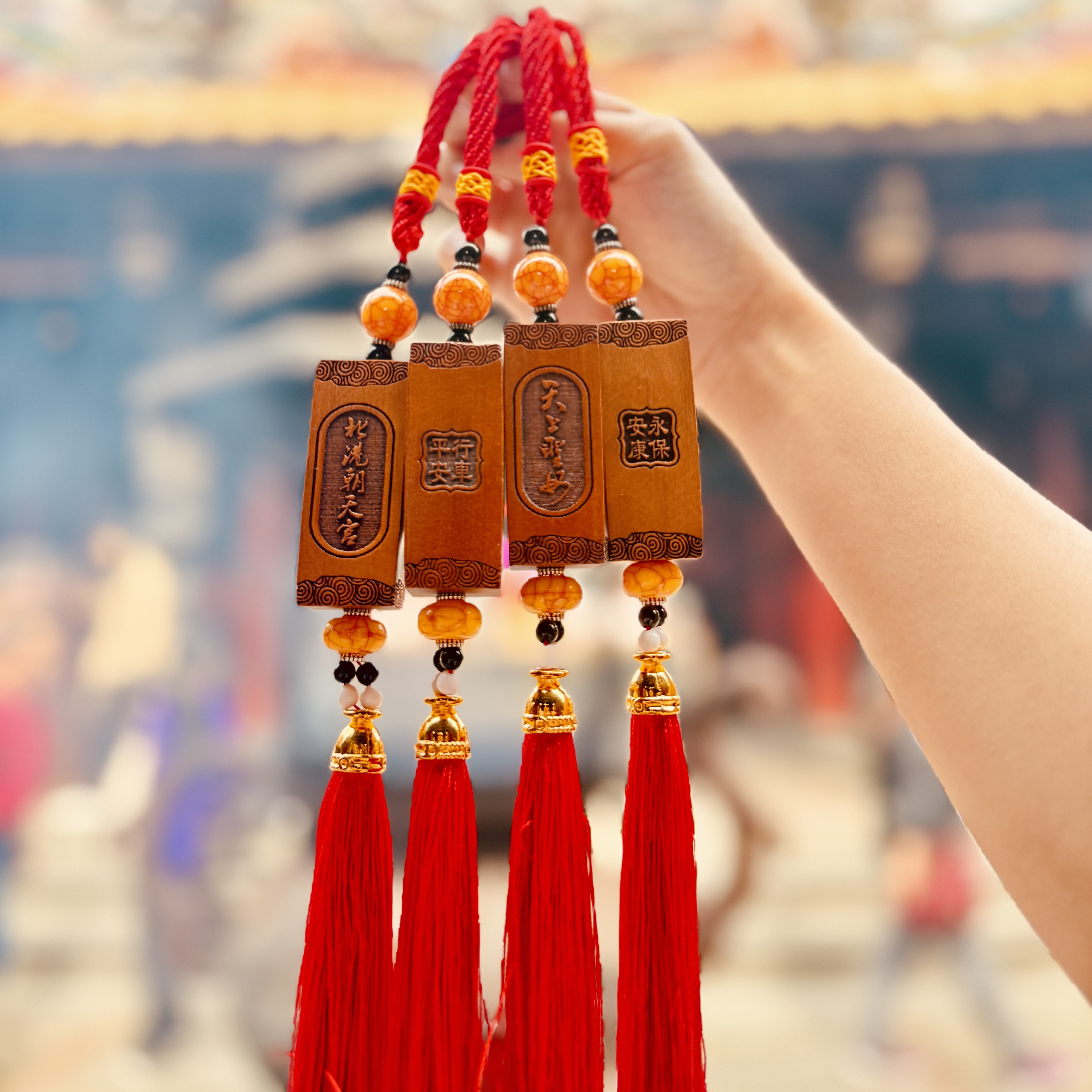 《北港朝天宮｜桃木行車平安吊飾》