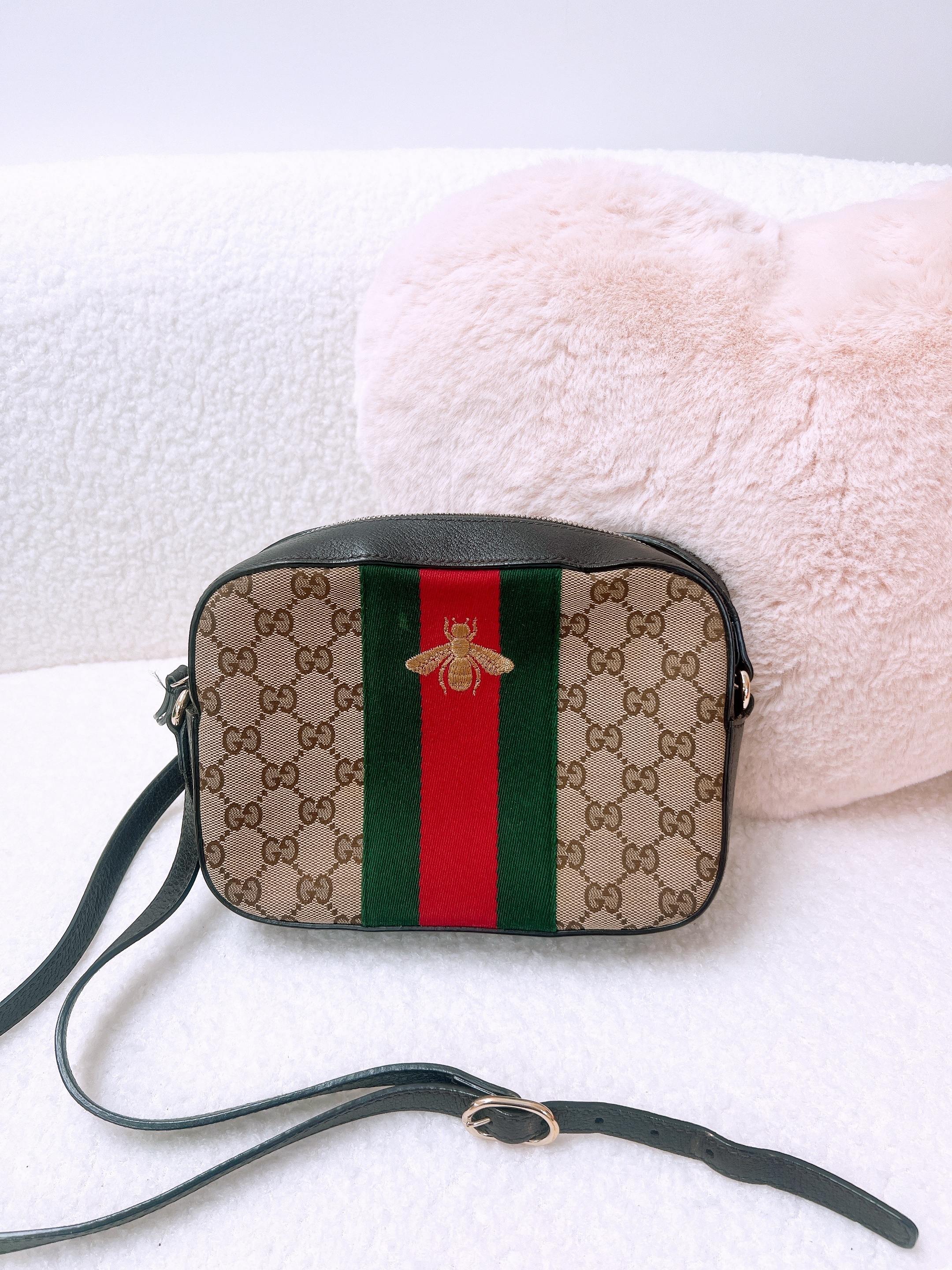 Gucci camera bag bee web canvas