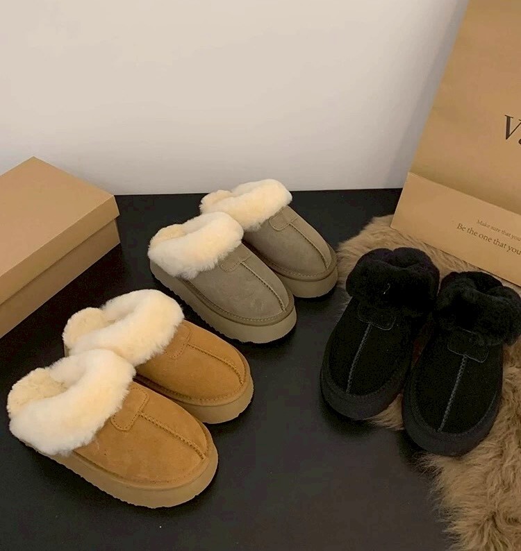 圓型貼布QQ毛半拖