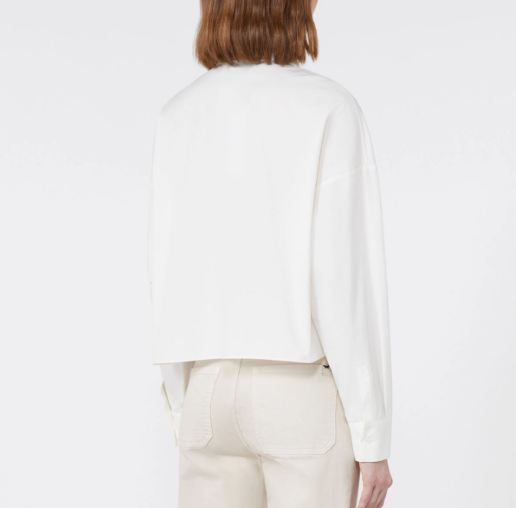 1LN0902-151 MAX MARA Weekend Boxy-Fit Heavy Cotton Shirt - White # WE5116035106001 (C-BR-E)