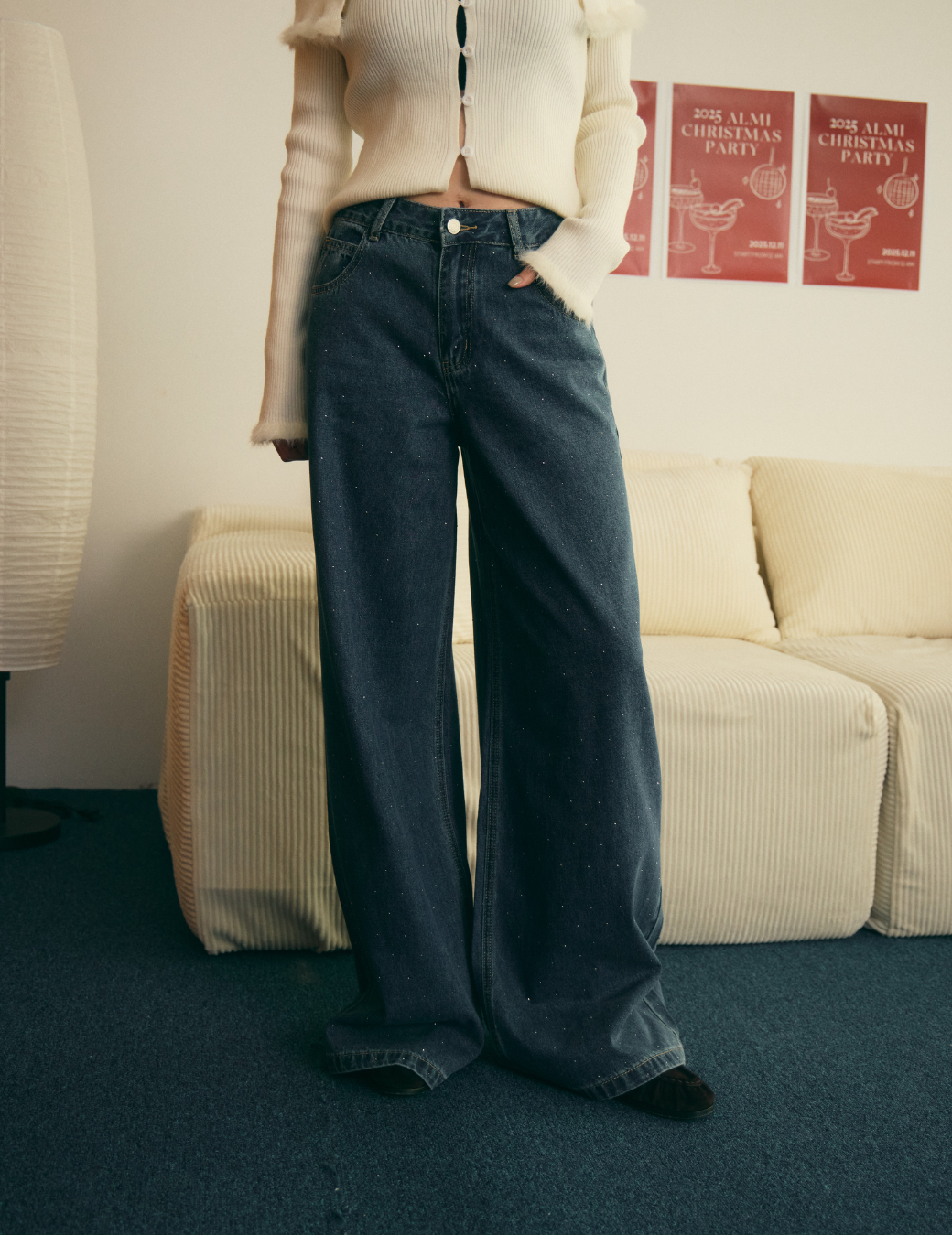 Bling Bling小鑽設計牛仔褲（4尺寸）