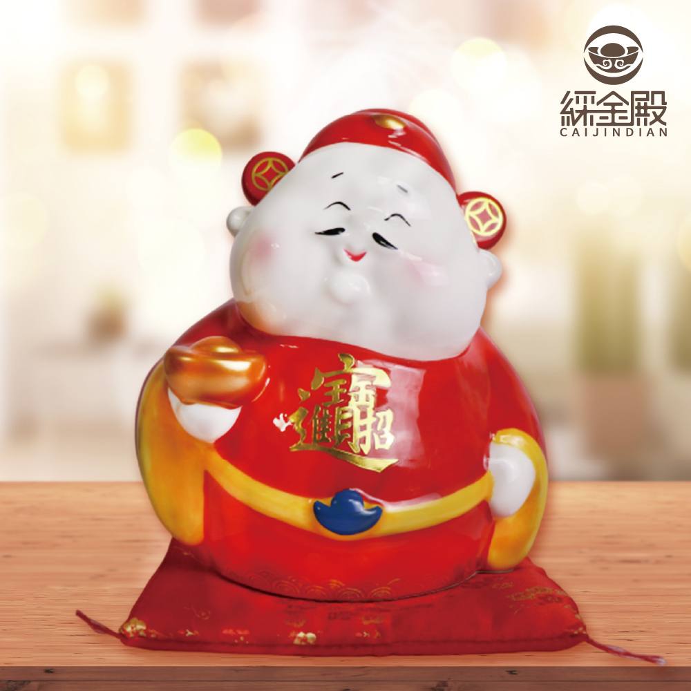 招財進寶-福氣財神爺撲滿｜開運｜財源滾滾｜手工陶瓷｜存錢筒｜新年賀禮【綵金殿】