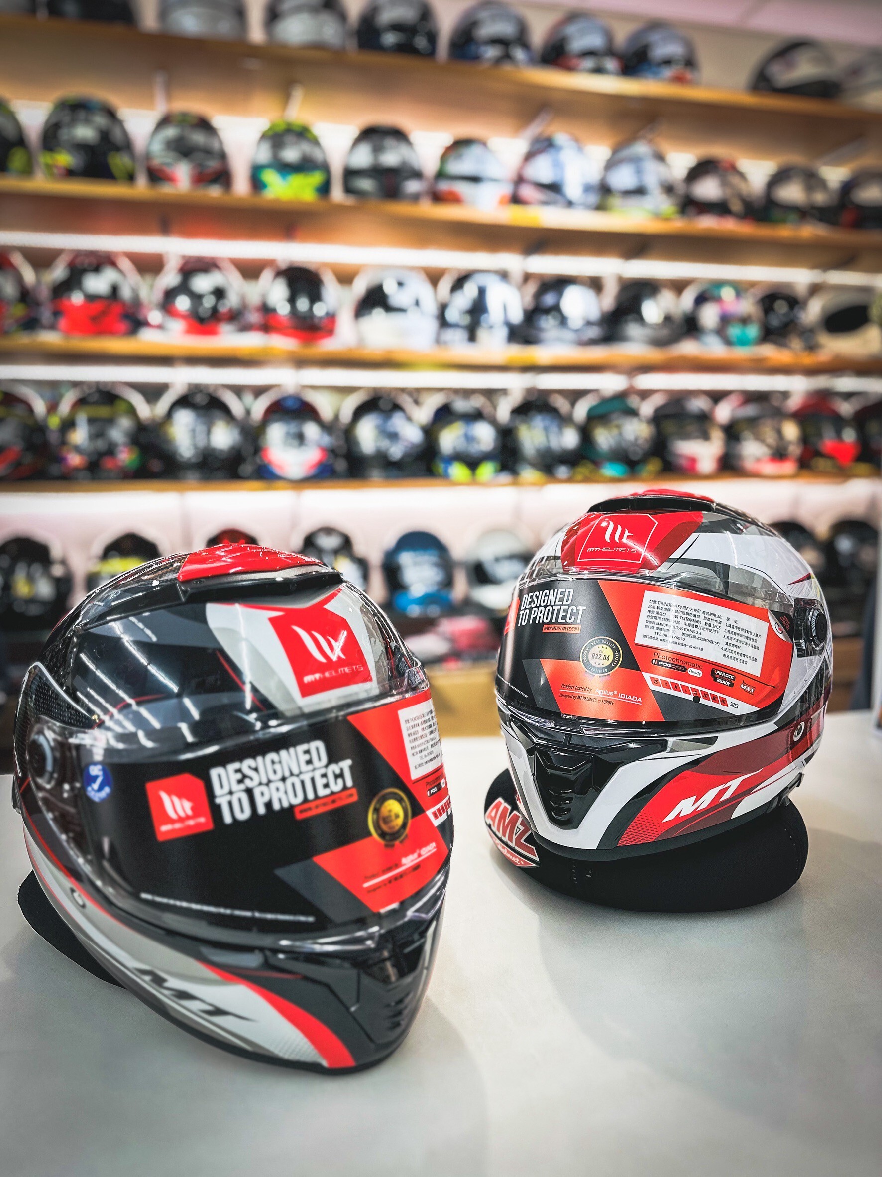 MT Helmet THUNDER 4 SV 彩繪 黑灰紅洪流 全罩 亞版