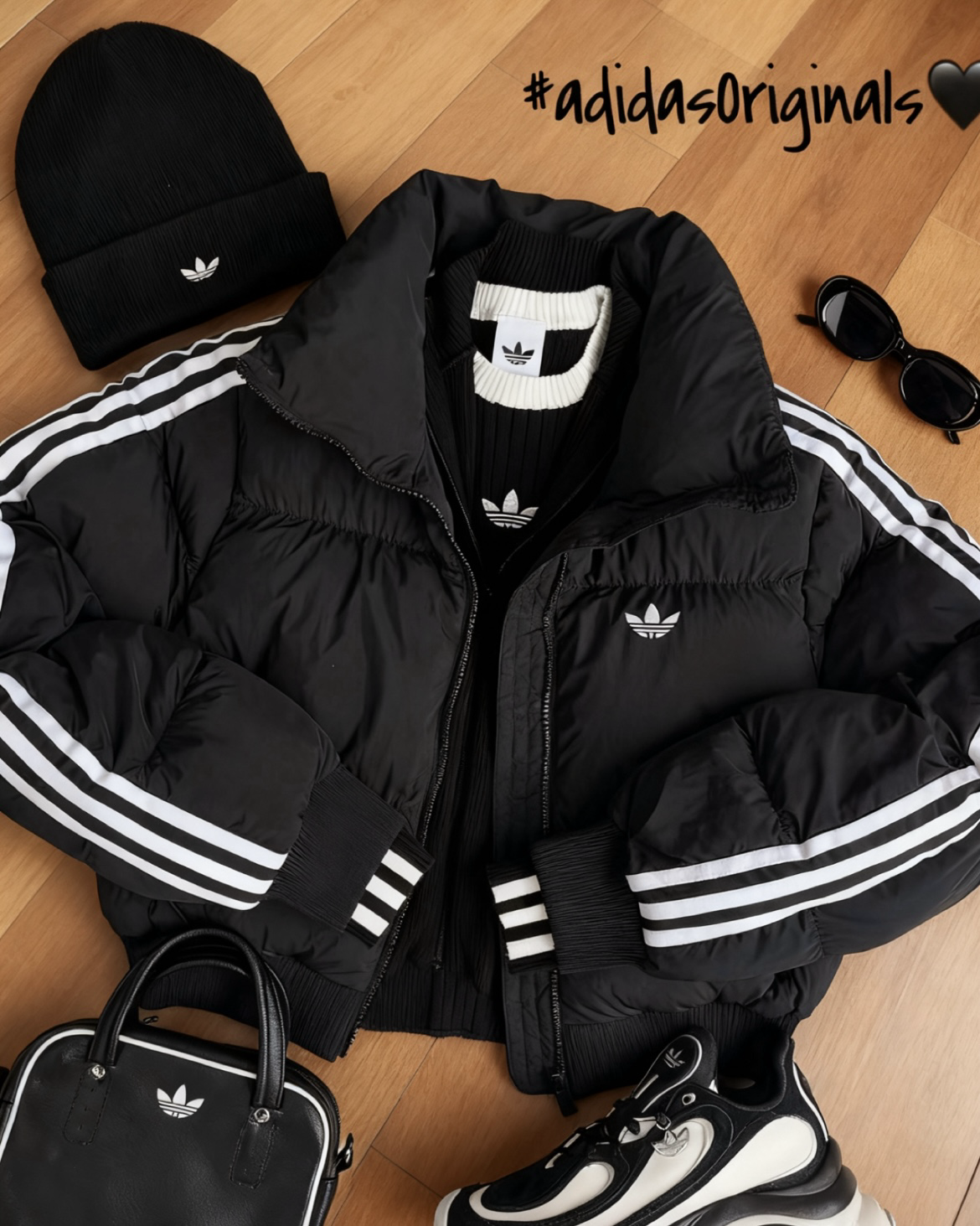 ADIDAS ORIGINALS ADICOLOR 短版羽絨外套 麵包外套 三線 保暖 黑色 藍色