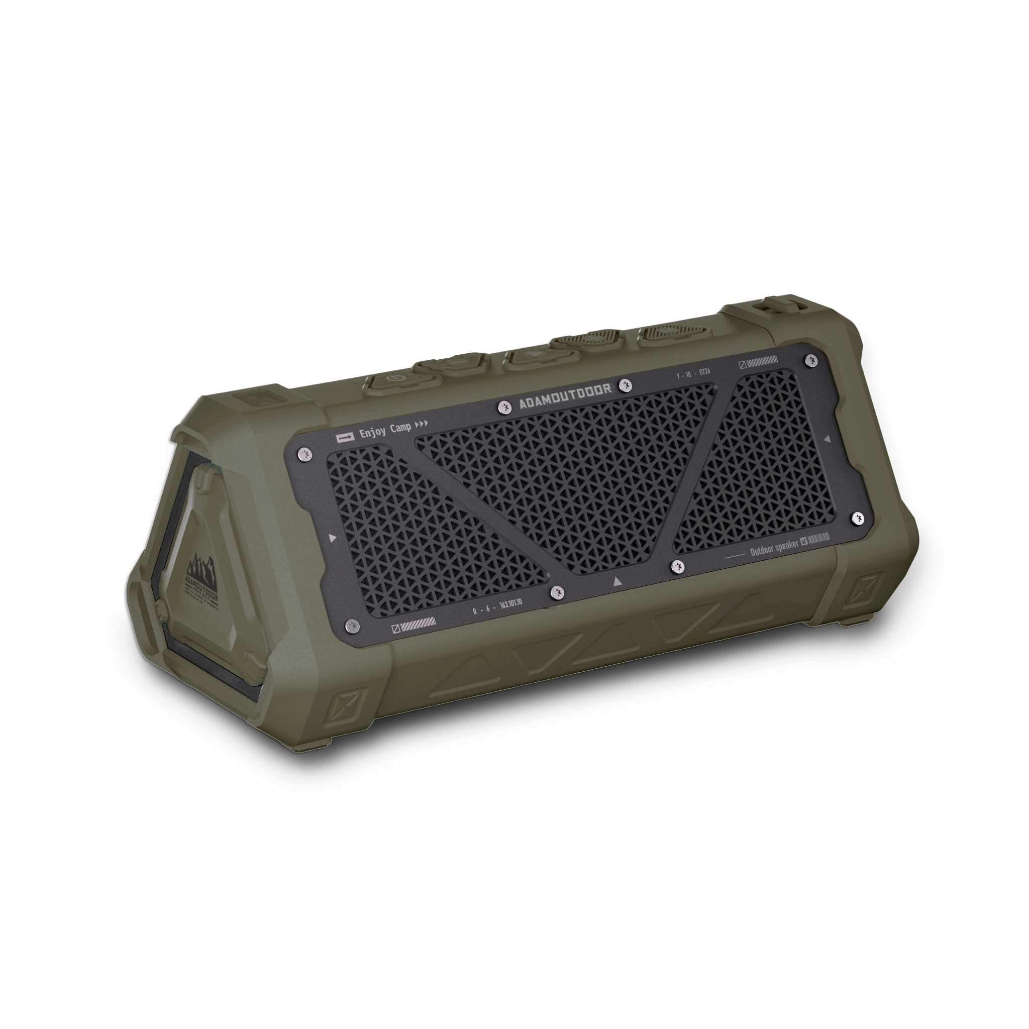ADAMOUTDOOR｜戶外藍芽音箱  軍用綠( 可攜式 IPX5防潑水 無線藍牙喇叭 戶外喇叭)