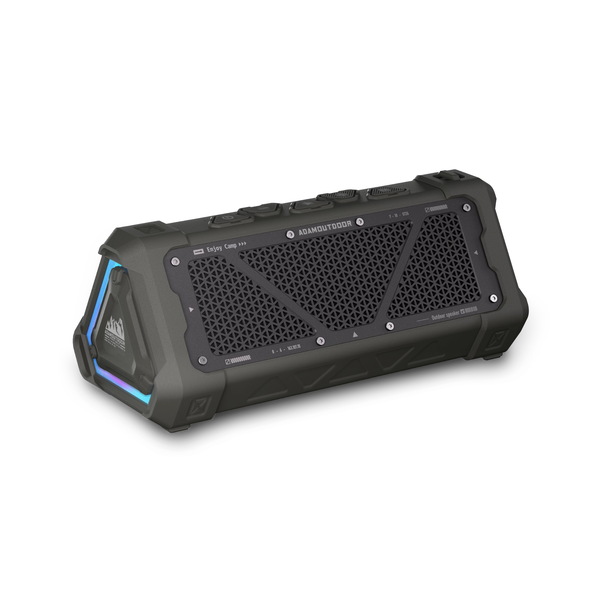 ADAMOUTDOOR｜戶外藍芽音箱 野炭黑【台灣現貨】(可攜式 IPX5防潑水 無線藍牙喇叭)