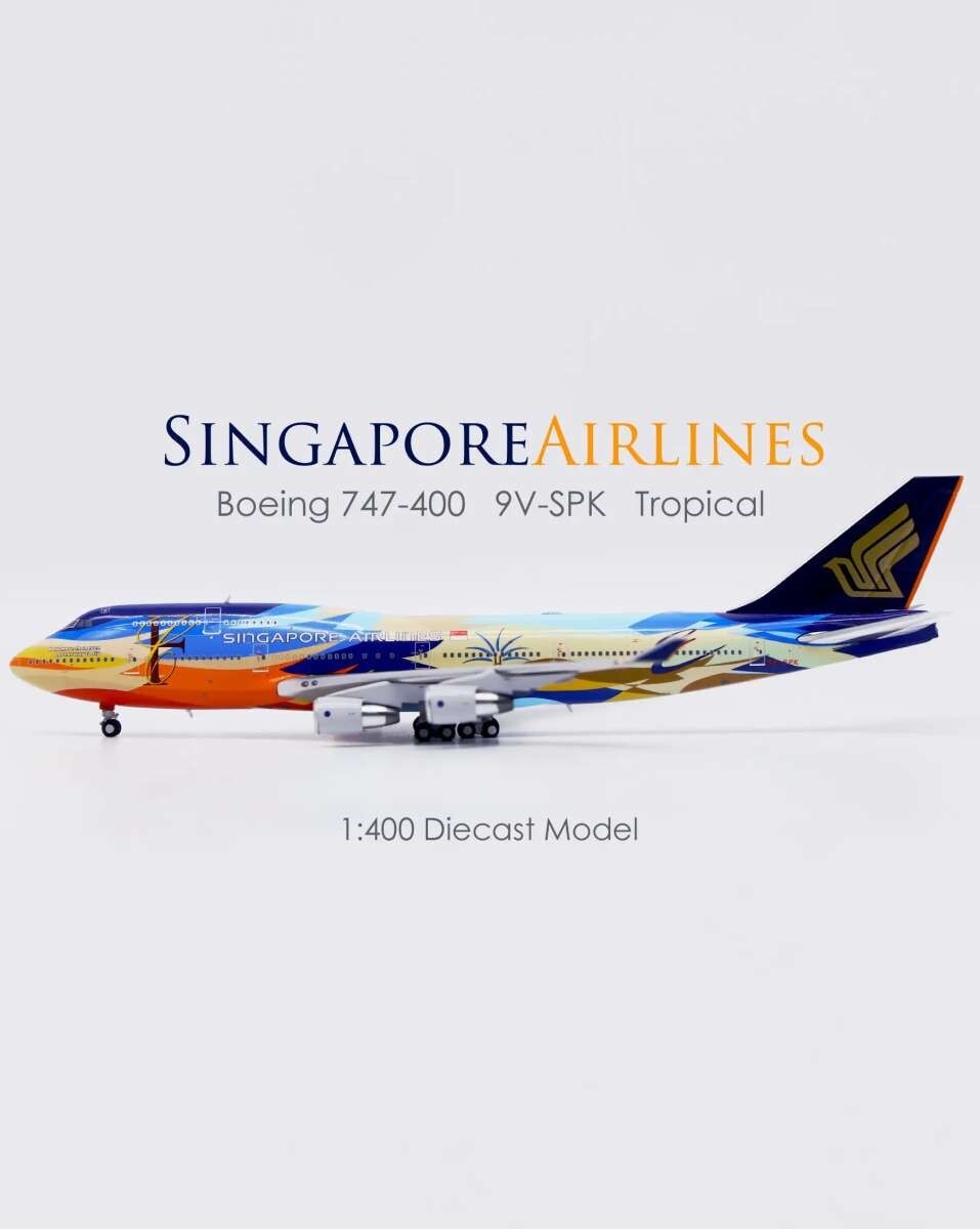 JC wings 1/400 新加坡航空 747-400 9V-SPK 熱帶塗裝 襟翼放下