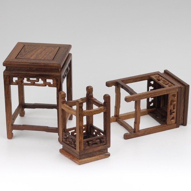 正方高腳雞翅木架