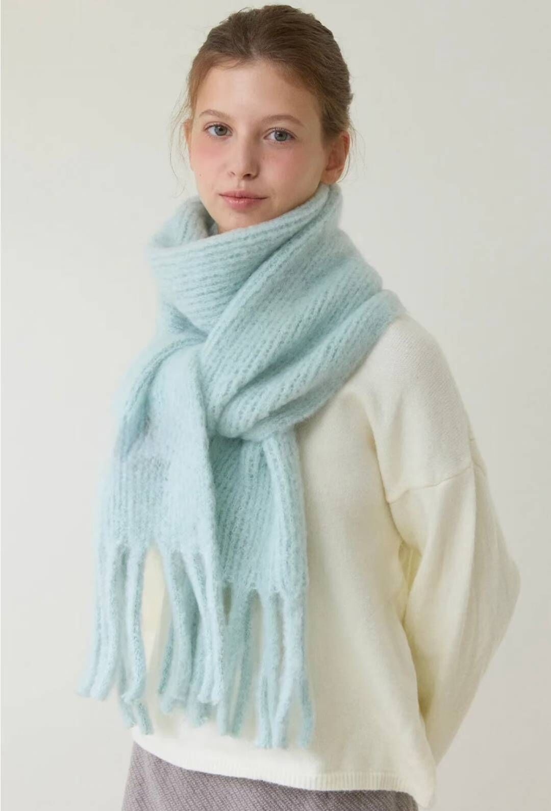 BN5339 粗織紋蘇蘇保暖頸巾