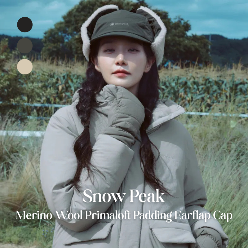 【代購】Snow Peak Merino Wool Primaloft Padding Earflap Cap｜羊毛 × Primaloft 加厚保暖耳罩帽｜S25WUFCP57