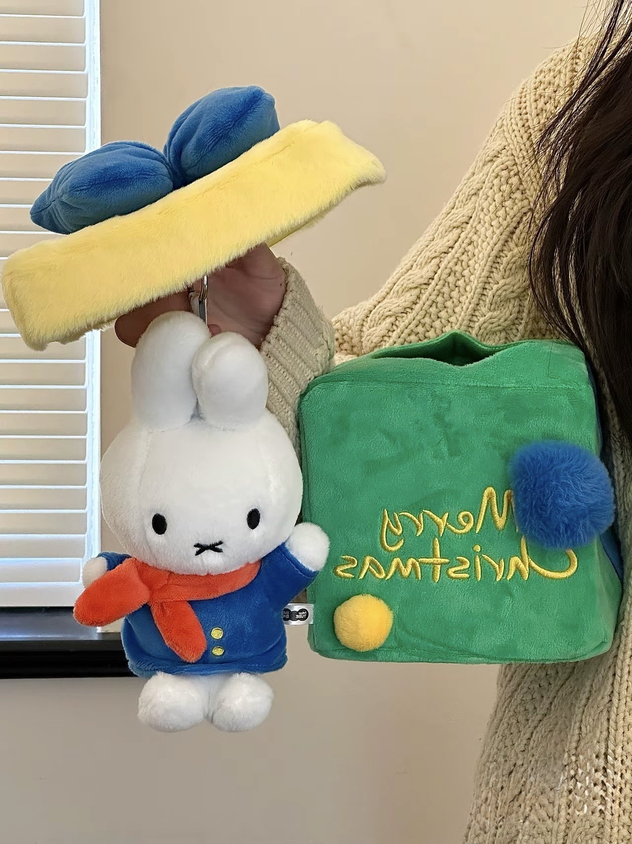 KTQ STORE ‧ 米菲兔 正版授權 Miffy 冬日系列毛絨 聖誕禮物盒 收納盒 玩具 玩偶