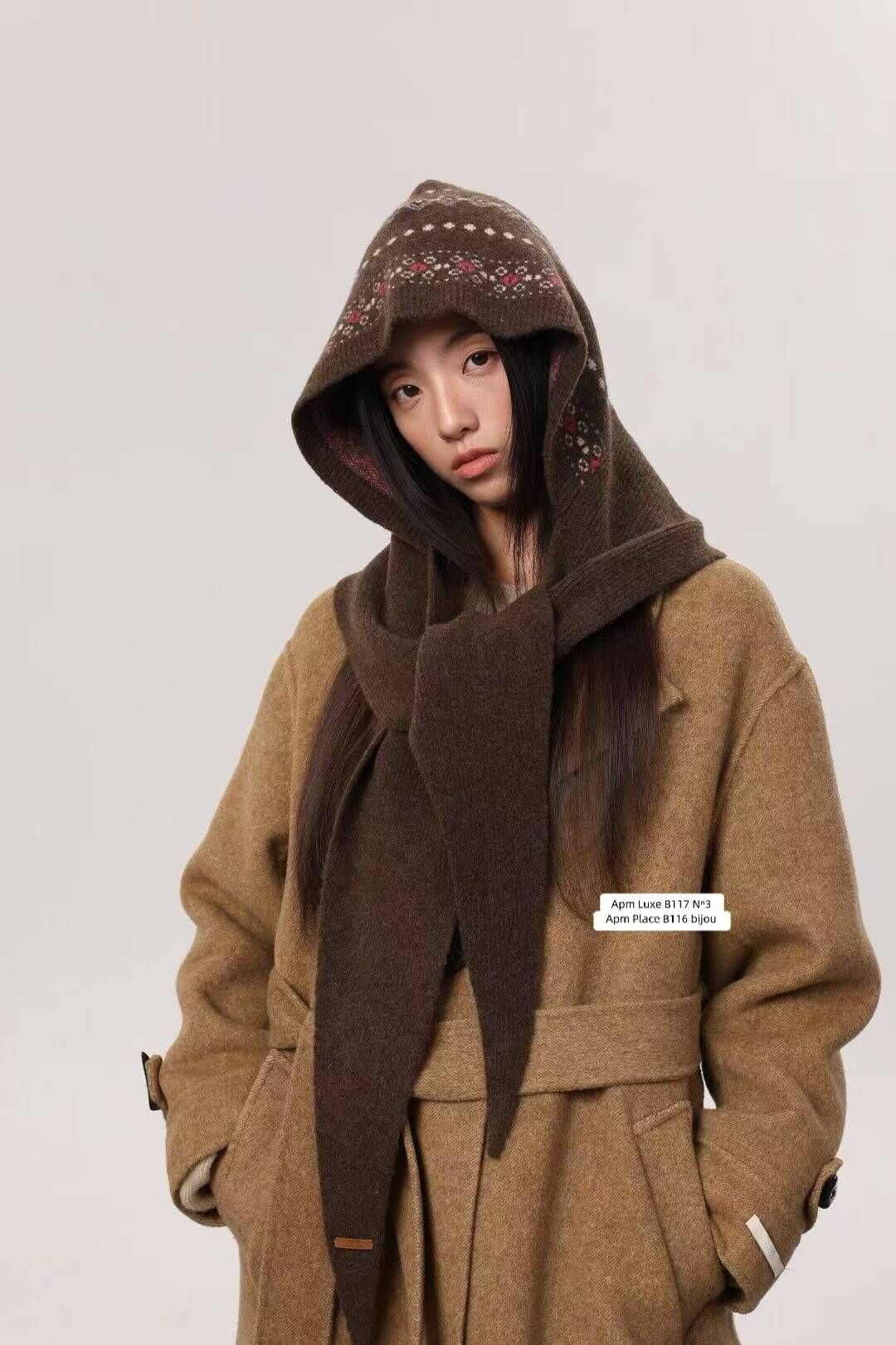 BN5343 秋冬聖誕保暖外搭頭巾披肩