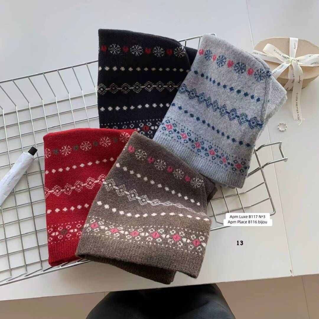 BN5343 秋冬聖誕保暖外搭頭巾披肩