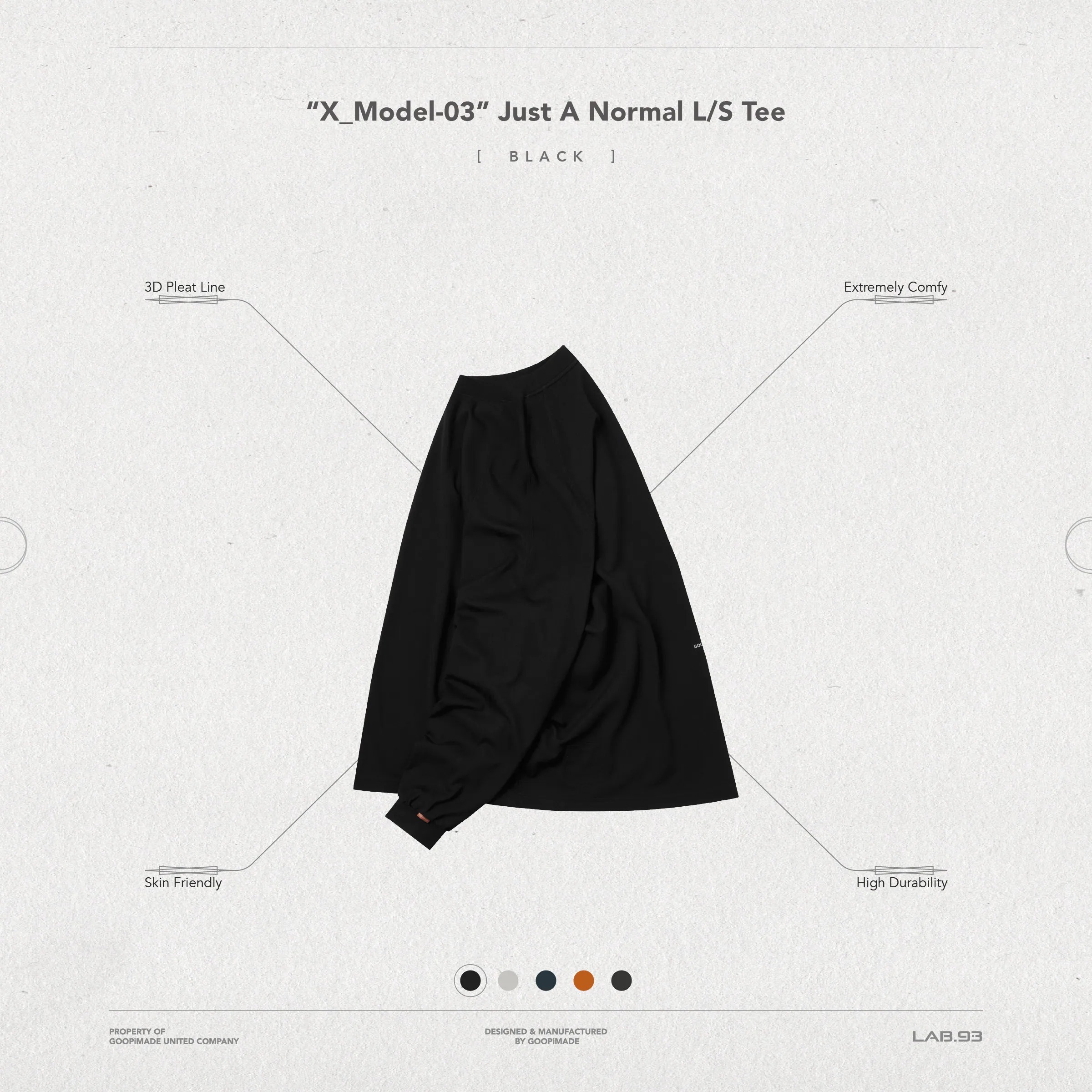 GOOPiMADE] “X_Model-03” Just A Normal L/S Tee