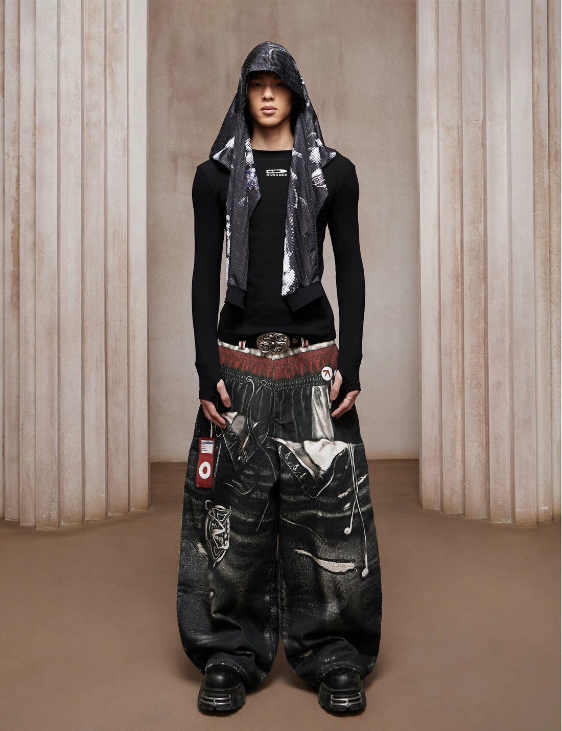 DND4DES 忍冬紋 雕花 二層 牛皮 皮帶 腰帶