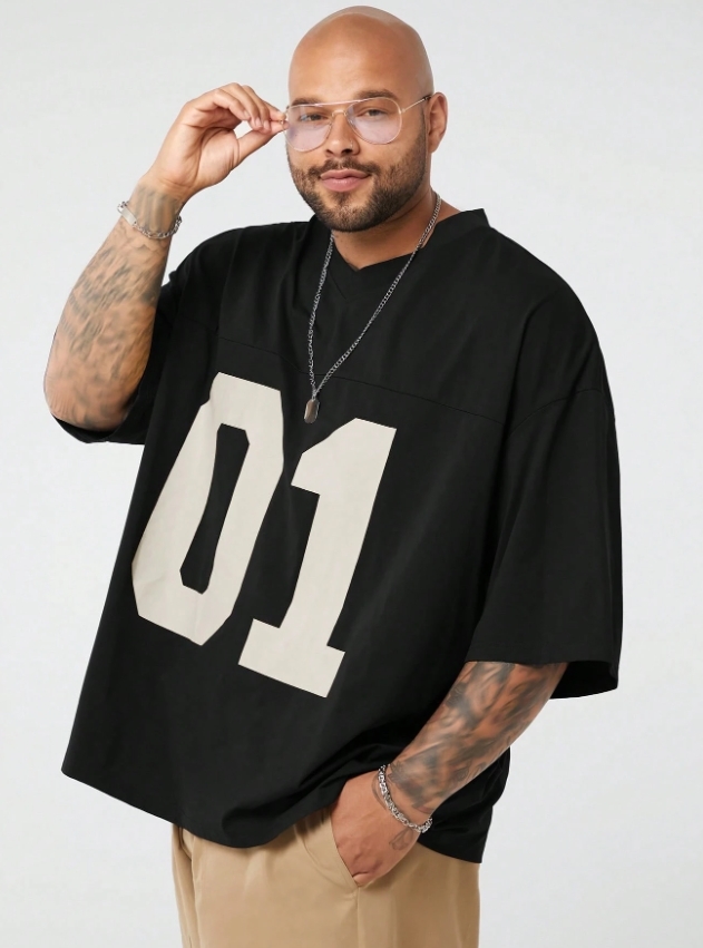 KADMAX大尺碼-大碼男大數字搖滾潮流短袖TEE〈KSMS2680〉