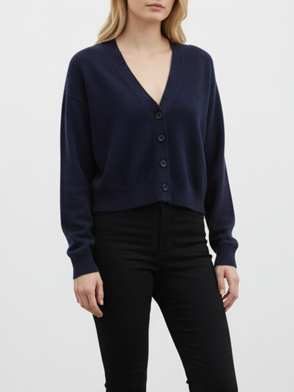 LIVIANA CONTI 羊絨針織小罩衫(深藍)