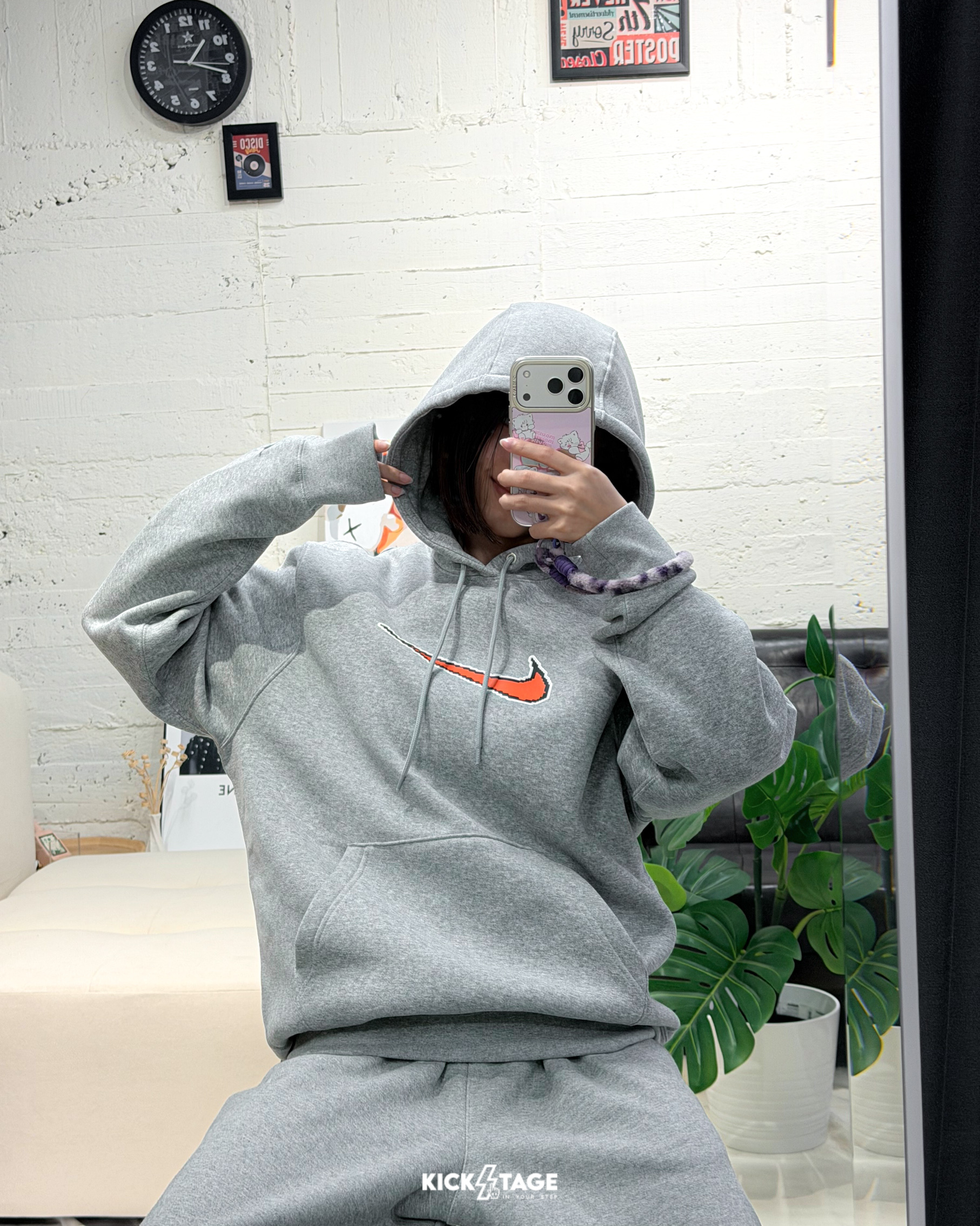 男款 NIKE NSW TEE 黑 灰 內刷毛 印花 刺繡LOGO 連帽 長袖 帽T【HV0855】NKTF