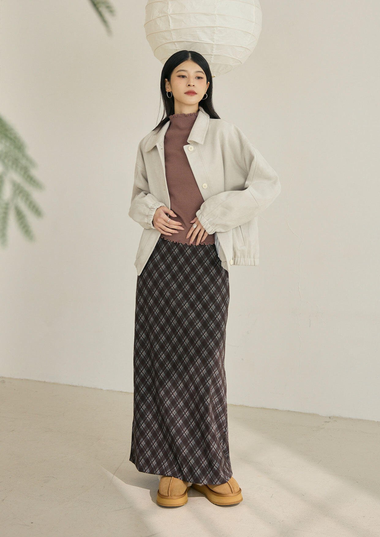 多色木耳邊針織內搭上衣