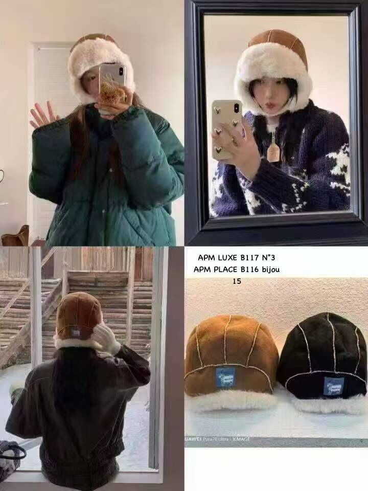 BN5347 冬季麂皮毛絨雪地帽