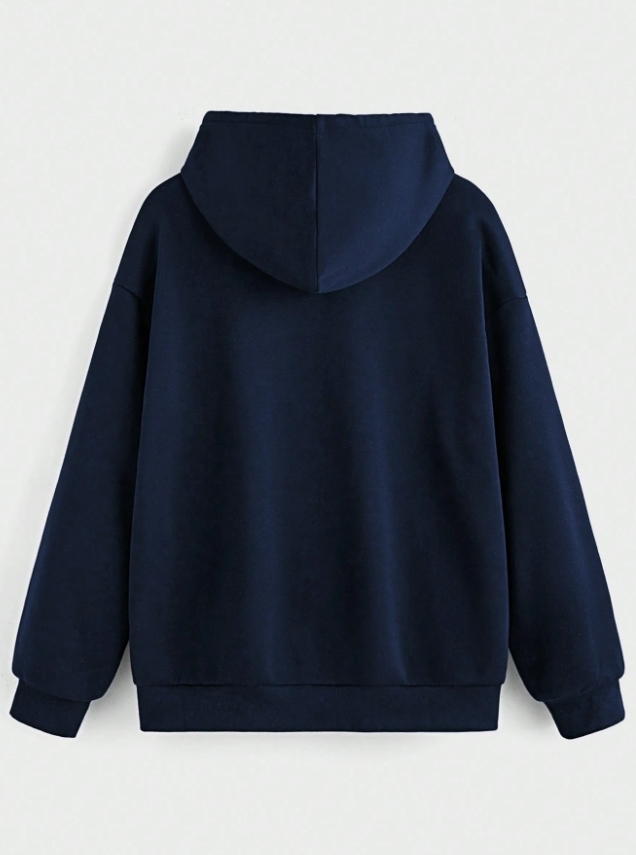 KADMAX大尺碼-男士藏藍色抽繩寬版外套〈KSMS2681〉