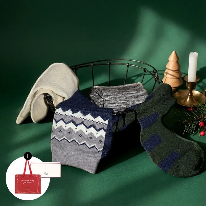 DAILYLIKE CLASSIC WINTER GIFT SOCKS MEN 4P SET