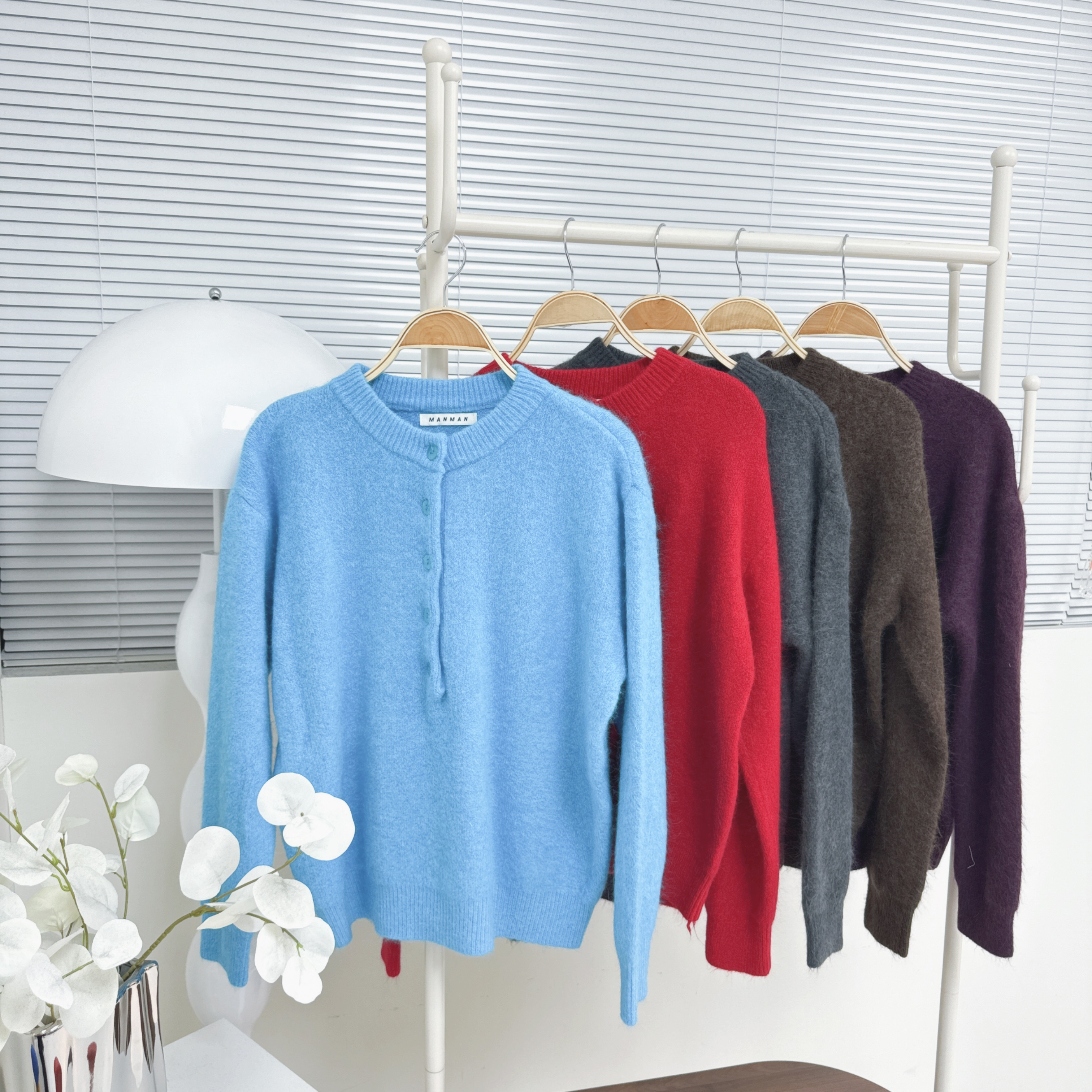 【Hoi2推介】圓領半鈕長袖毛衣