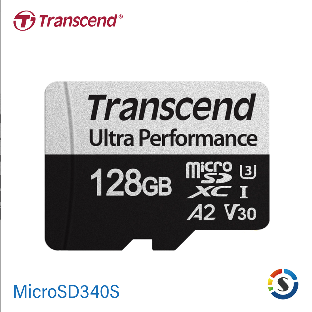 Transcend 創見USD340S 128GB microSDXC UHS-I U3 (V30/A2)記憶卡,附轉卡