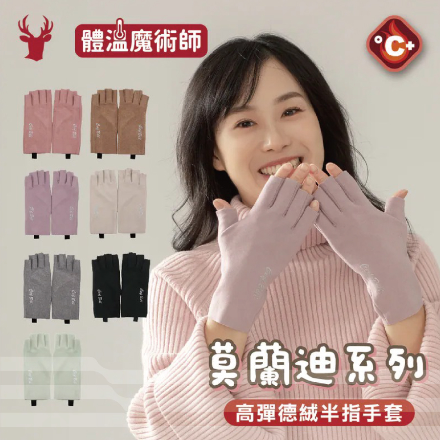 CB燙印高彈德絨半指手套7WG0060