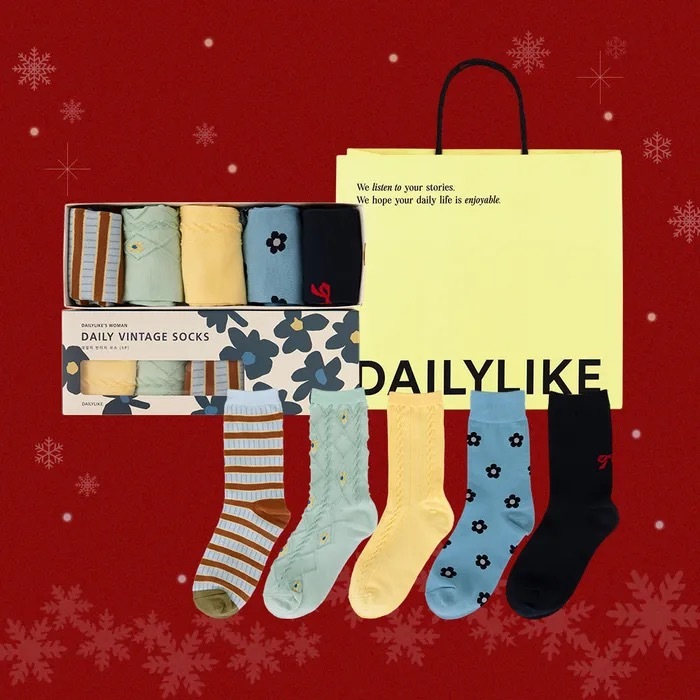 DAILYLIKE DAILY VINTAGE SOCKS WOMEN 5P SET