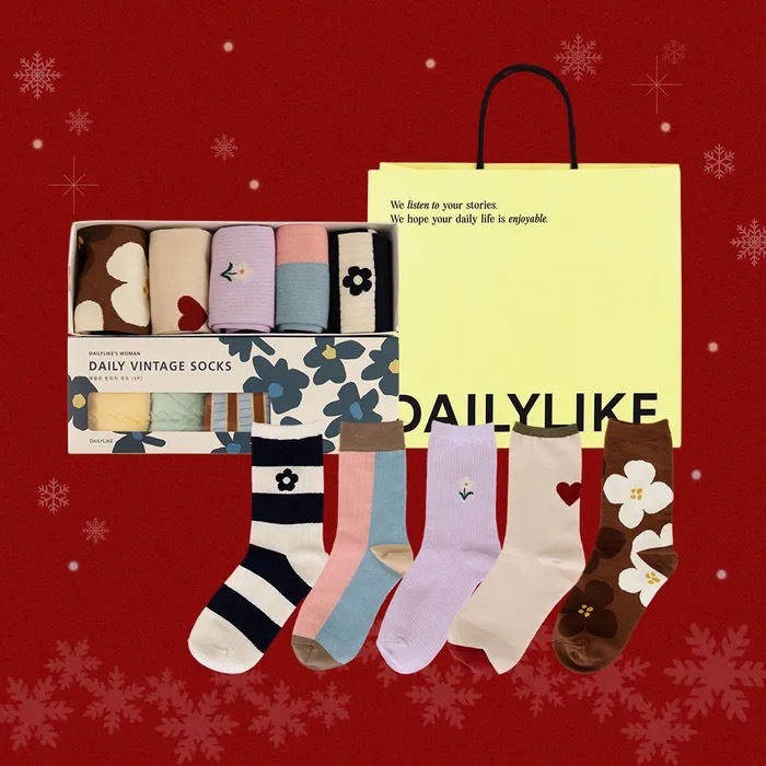 DAILYLIKE DAILY VINTAGE SOCKS WOMEN 5P SET