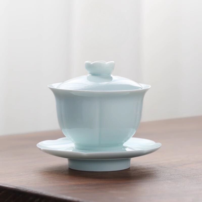 影青蓮花蓋碗【D1】