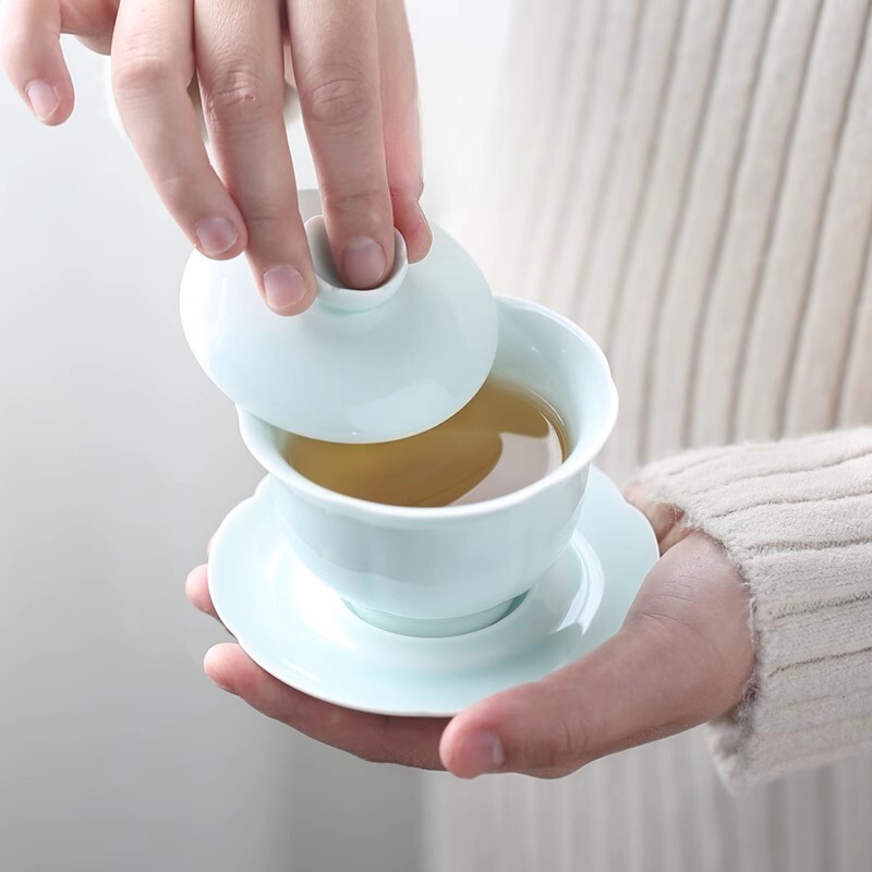 影青蓮花蓋碗【D1】