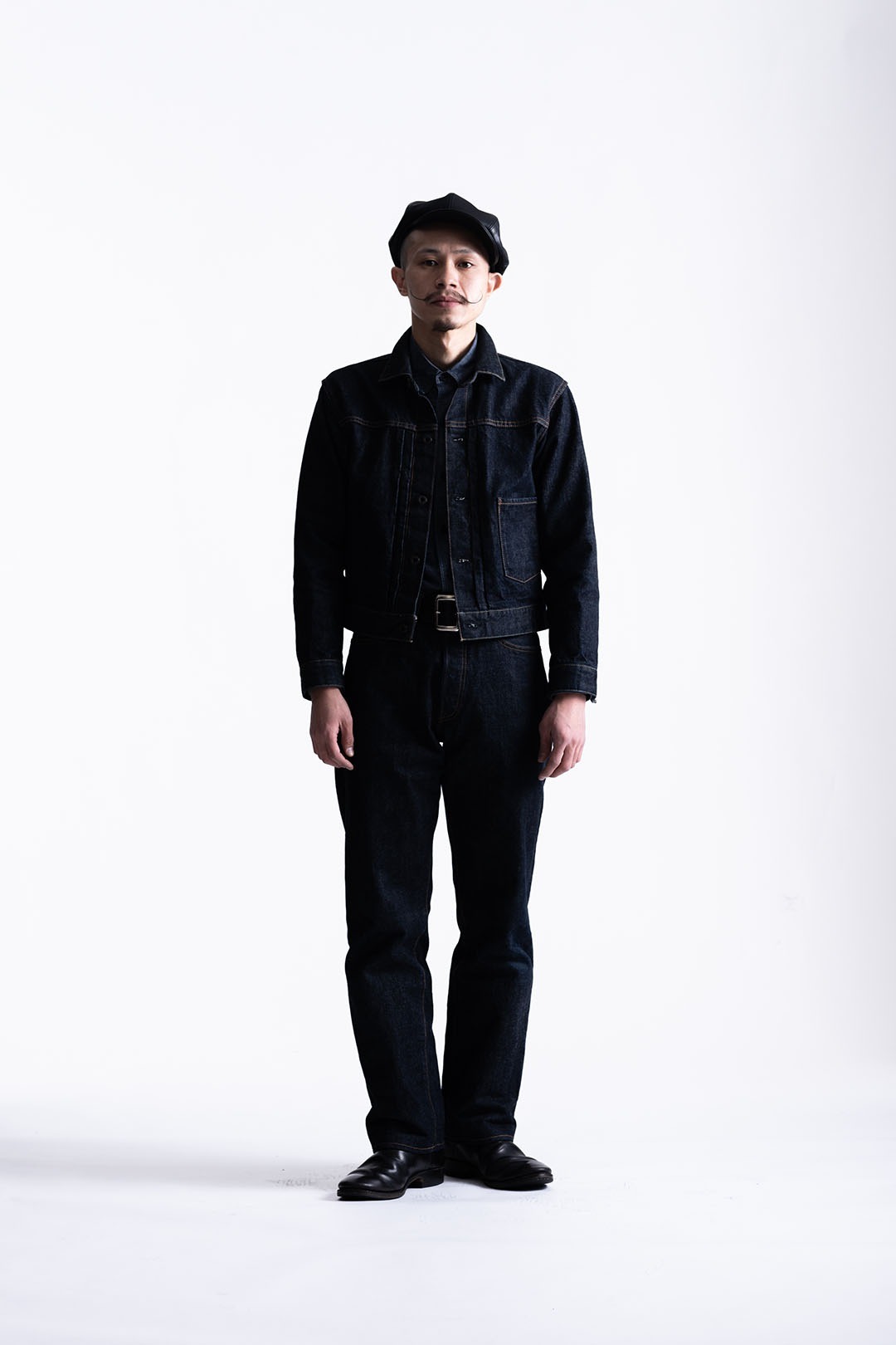 Black Sign 14oz Denim Pleats Jacket / Dark Indigo