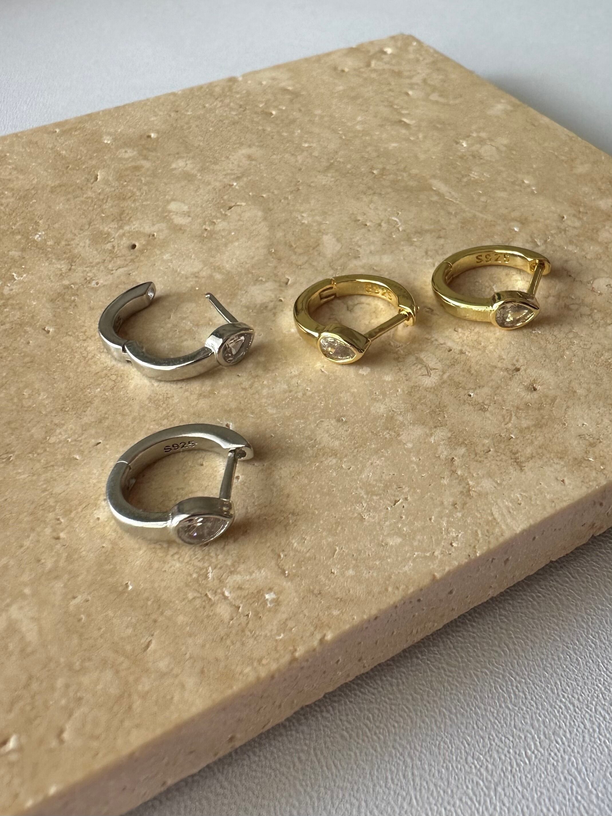 S925 straight pin crystal pierce