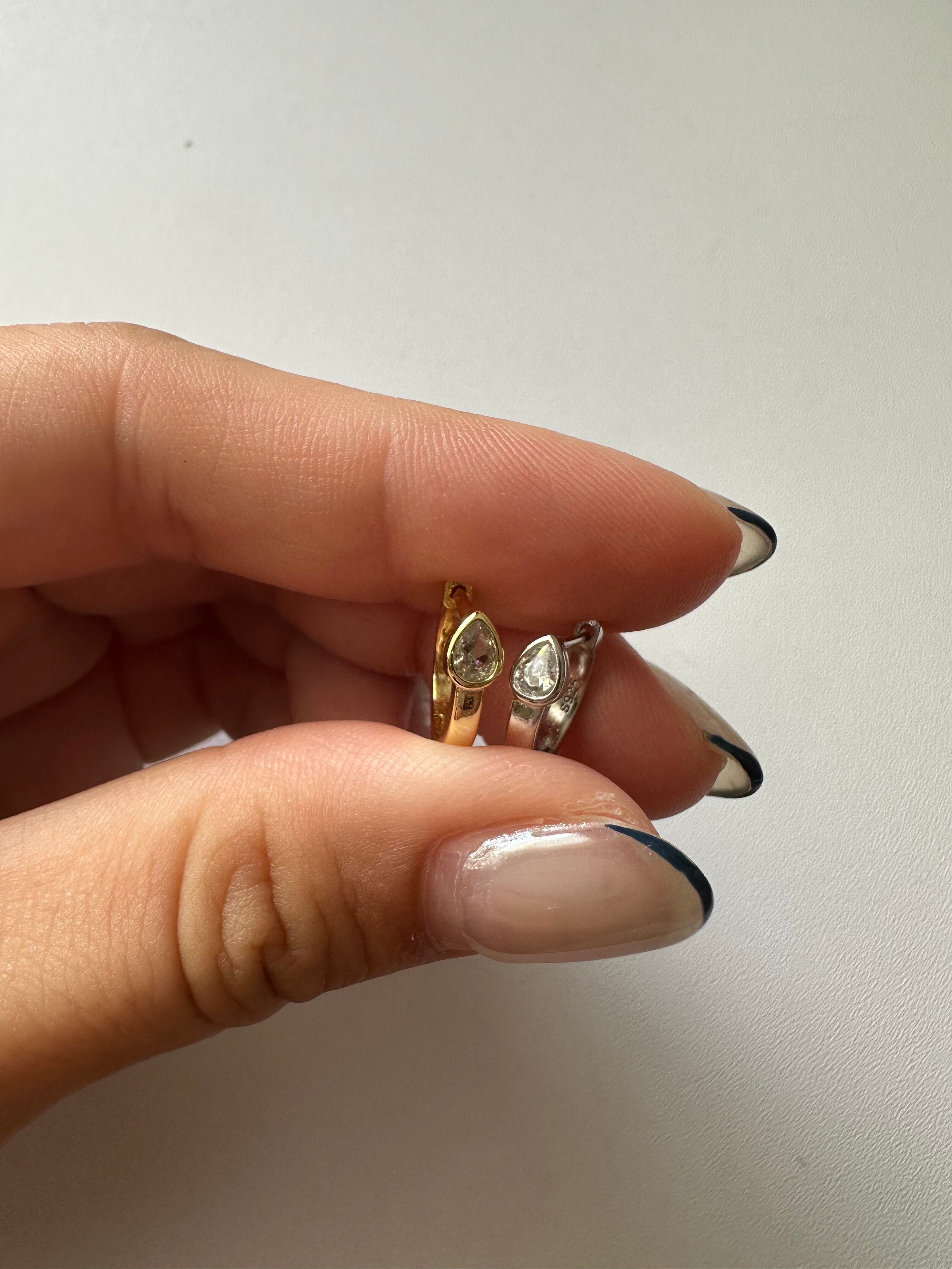 S925 straight pin crystal pierce