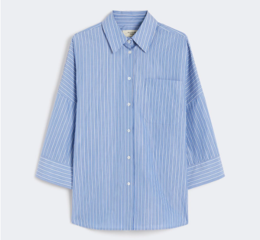 1LN0902-152 MAX MARA Weekend Oversized Poplin Shirt - Avio #WE5116125106004 (C-BR-E)